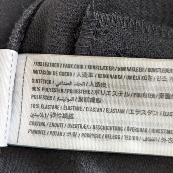 Abercrombie & Fitch Skinny Ultra High Rise Vegan Black Leather Slit Pants, sz 24 - Picture 10 of 16